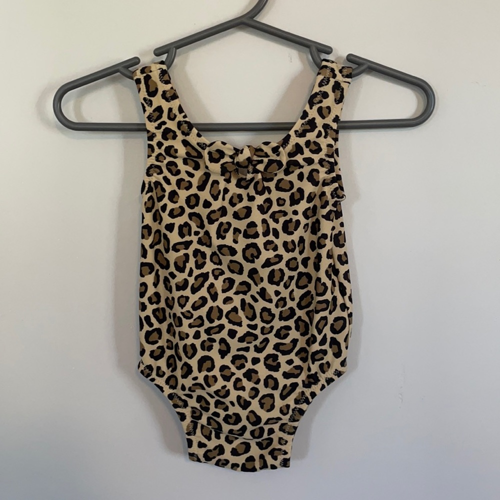 Old Navy Leopard One Piece baby girl swimsuit leotard 0-3 Month